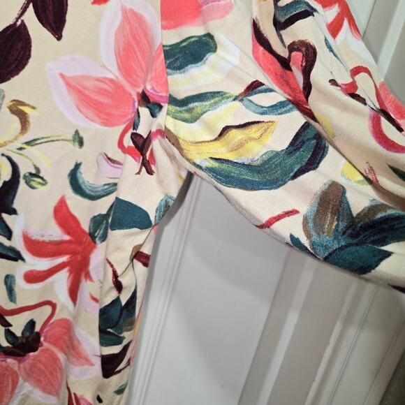 Chico’s Size 3 Floral V Neck Travel Stretch Top XL Garden Print - Picture 5 of 8